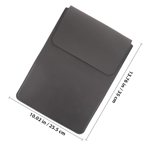 Funda para portátil de cuero PU de 14 pulgadas gris oscuro miniatura 2