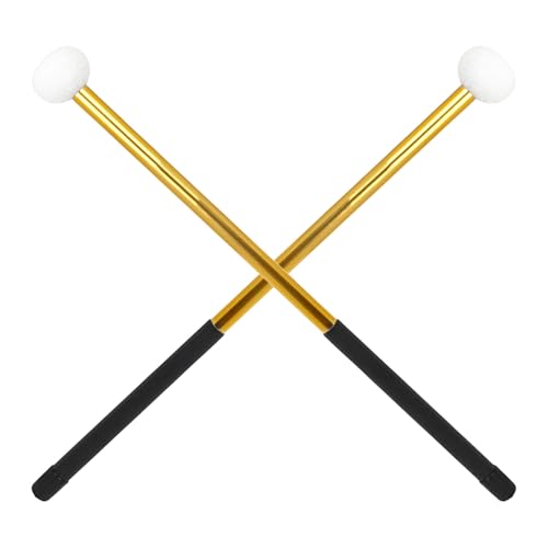 Baquetas de aleación de aluminio con cabeza de fieltro para banda de marcha, baquetas ligeras para percusión para jazz, 1 par miniatura 1