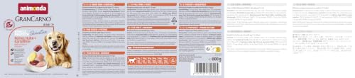 animonda GranCarno Hunde Nassfutter Sensitiv Huhn pur+Kartoffeln (6x800g)