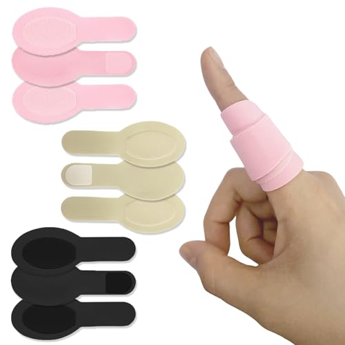 Jrery-KEY 9 Pcs Trigger Finger Braces, Lightweight Finger Splint Single Straps Kit, for Help Relieve Finger Pain - Gentle Finger Support for Arthritis/Injured Finger/Broken Finger
