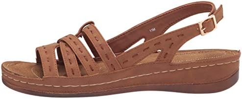 Easy Street Women's Sling Back Sandal, Tan, 7.5 | Image 7