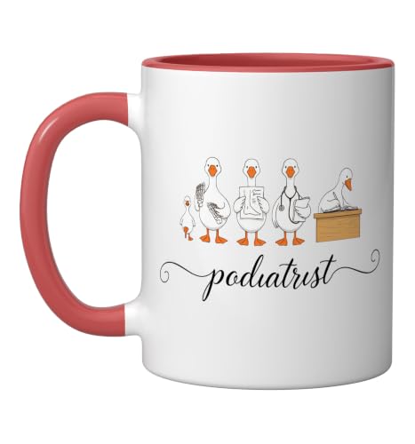 Podiatrist Podiatrists Podiatry Foot Doctor Specialist Ceramic Mug, Red/White, 11oz