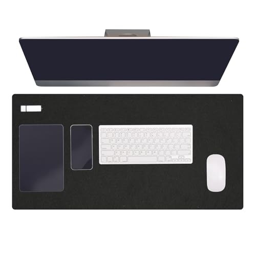 Grand tapis de bureau en feutre noir 80x40cm PATIKIL pour ordinateur et clavier