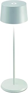 Zafferano, Lámpara Olivia Pro, Lámpara de Mesa Portátil y Recargable con Control Táctil, Adecuada para Interior y Exterior, Atenuador, 2200-3000 K, Altura 35 cm, Color Blanco