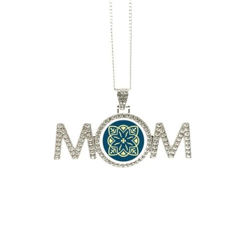 Collier bleu Talavera pendentif motif décoratif floral, bijou céramique pour femme