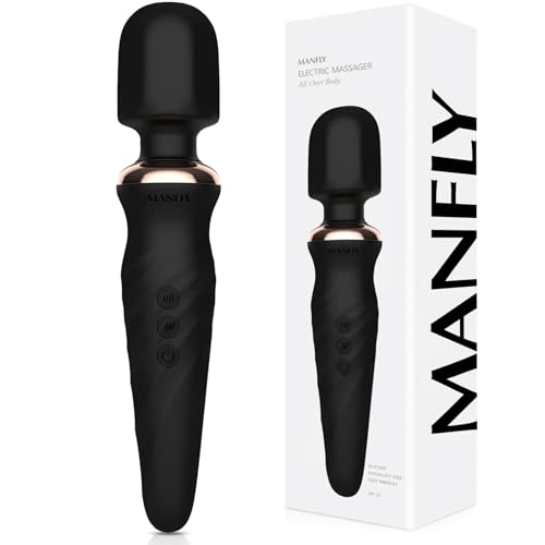 Image of MANFLY Handheld Electric Massager, Portable Travel Body Relaxation Massage Tool, Black
