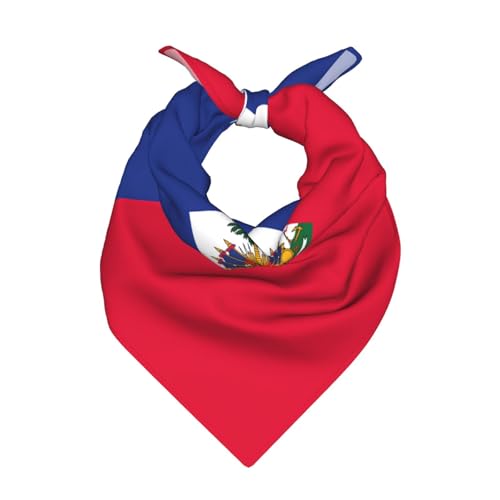 ZHAOUR Bandanas imprimés drapeau de l'État de Louisiane pour femmes et hommes – Foulard tendance polyvalent – Écharpe en satin respirant, Drapeau haïtien, 22"x22"