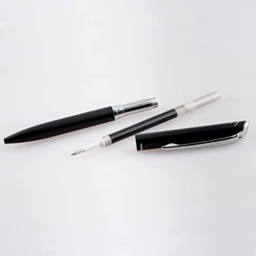 Pentel Caneta de gel estilo EnerGel (0,7 mm), linha média, barril preto - BL2007AABX