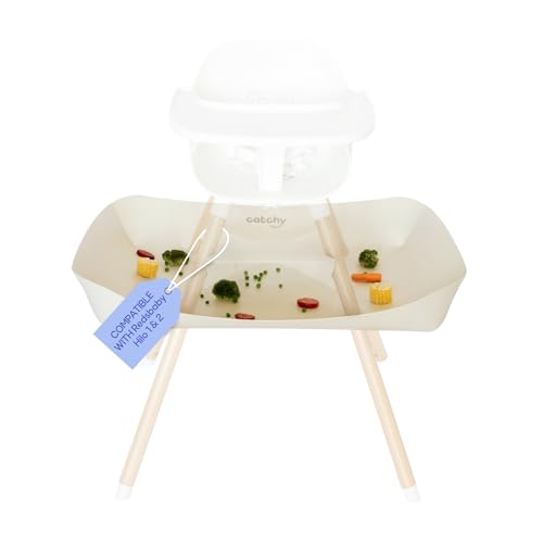 Image of CATCHY -Food Catcher- Compatible with Lalo The Chair High Chair +11 Other High Chairs -Highchair Sold Separately- Baby & Toddler Food & Mess Catcher -Premium Linen Inspired- Under High Chair Accessory