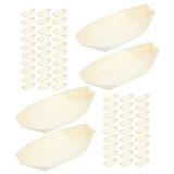 MUELODSIC Barquitos de Madera Desechables para Comida Platos para Servir Sushi y Aperitivos Tamaño 177X85X4 CM 150 Unidades Bandejas Ecológicas para Catering y Fiestas
