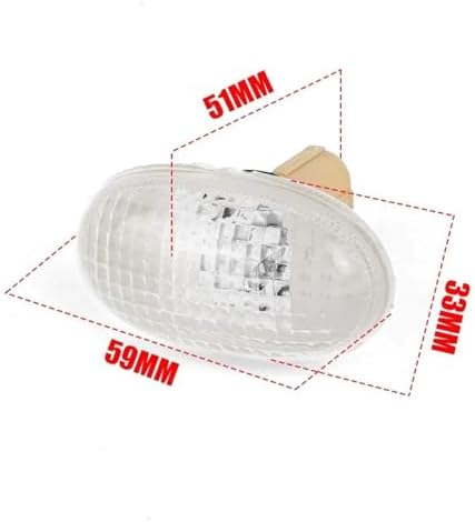 Wing Mirror Indicator Car Front Side Marker Light Turn Signal Halogen Bulbs For Chevy For Aveo For T200 For Matiz For Spark I II 96590420/95226897 LED Dynamic Side Indicator(2pcs Clear)(1pc Clear)