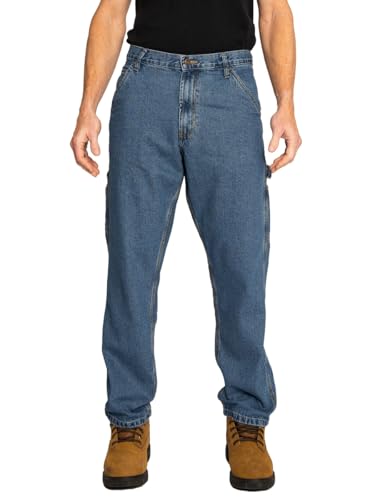 Image of FULL BLUE Carpenter Denim Jeans, Relaxed Fit, Utility Pocket & Hammer Loop