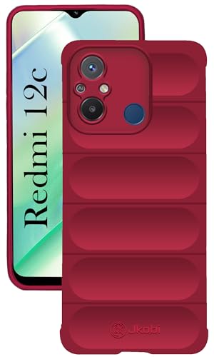 Image of Jkobi Back Cover Case for Xiaomi Redmi 12C (Matte Liquid Silicone | Micro-Fiber Cloth Inside | Camera Protection | Shockproof | Pink)