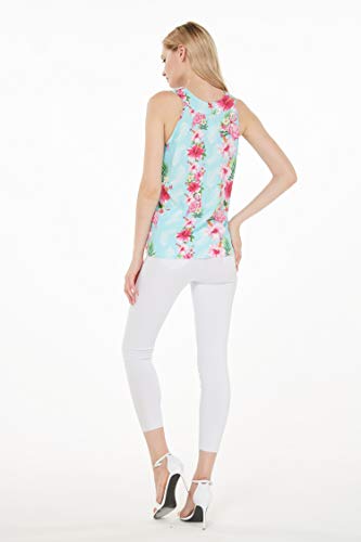 Image of Hawaii Hangover Family Matching Clothes, Pink Hibiscus Vine Turquoise | Family matching Hawaiian outfits, Pink Hibiscus Vine Turquoise, lightweight rayon, machine washable, tropical floral print