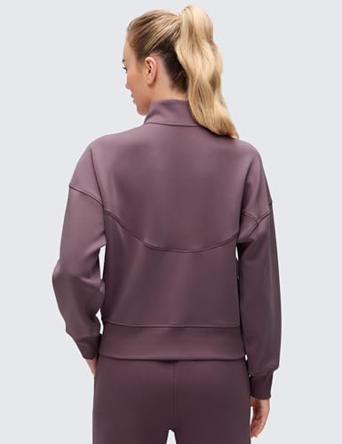 CRZ YOGA SoftAura Half Zip Sweatshirts Light Ripe Plum Small