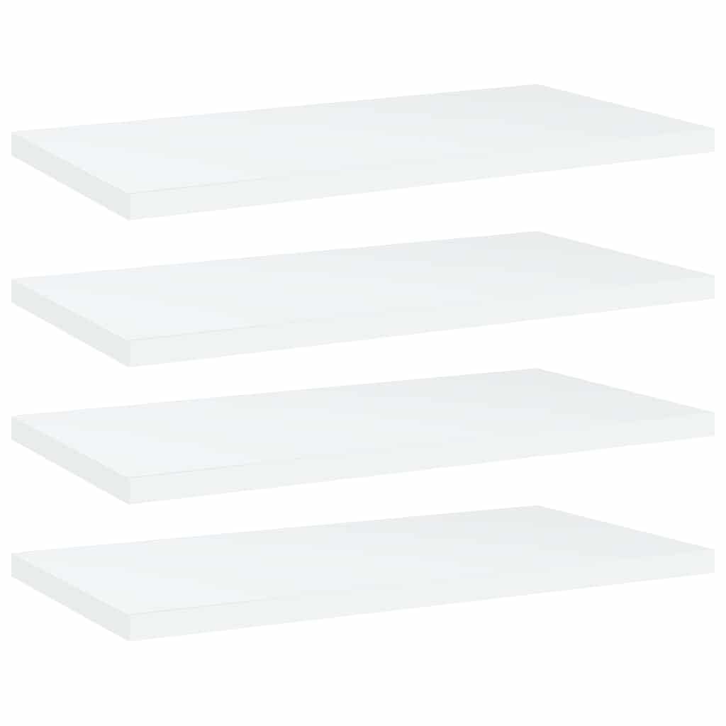 Scaffale da parete bianco, 4 pezzi, 40 x 20 x 1,5 cm, in legno, modulare, per soggiorno, camera da letto, studio, cucina, cantina o garage