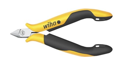 Wiha Seitenschneider Professional ESD schmaler, spitzer Kopf ohne Wate (33521) 115 mm für empfindliche elektronische Bauteile, Schutz von Komponenten durch elektrostatisch