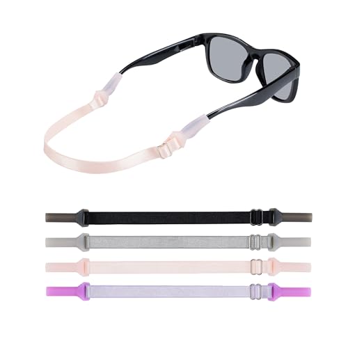 lvvfit Kids Glasses Straps(6.5-10inch)-Adjustable Glasses Strap Sports Sunglasses Eyeglasses Holder Straps for Toddler and Kids-Eyewear Retainers for Boys and Girls Age 3-12 years (4pcs Multi-Color)