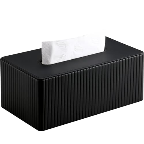 KINGFOM Boîte à Mouchoir en Cuir, Rectangulaire Boite Mouchoirs pour Bureau, Maison, Salle de...