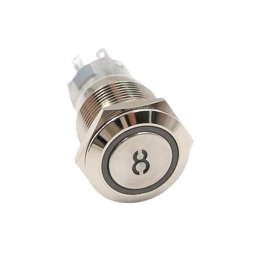 Bouton-poussoir métallique étanche 19mm LED bleu 24V momentané pour ascenseur