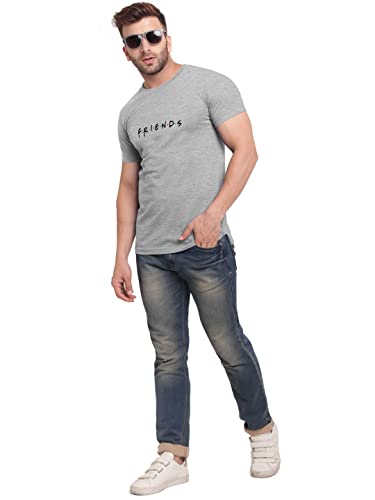 Image of BULLMER Mens Regular Fit Printed Round Neck Cotton Tshirt Pack of 3 - Black /Light Blue