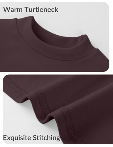 Image of Witwot Toddler Girls Mock Turtleneck Shirts Long Sleeve Thermal T-Shirt