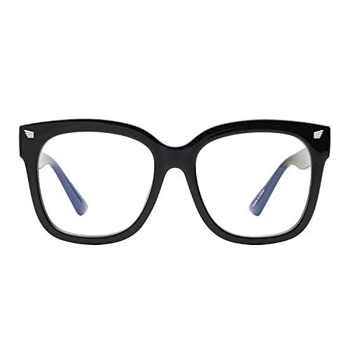 Image of CREEK Unisex Blue Light Blocking Blue Cut Anti Glare Oversized Glasses for Eye Protection from UV by Computer /Tablet /Laptop /Mobile (With Torch,Testing Card and Lens Cleaner)
