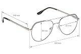 Okulary do czytania Eternity – okulary pilotki z soczewkami premium – antyodblaskowe i hartowane (Srebro, +2,00 dpt)