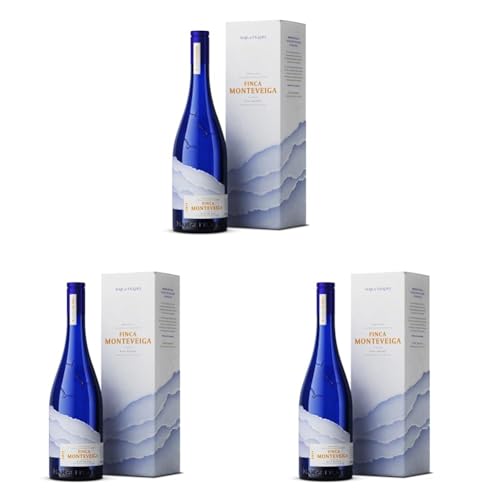 Mar de Frades – Estuche Regalo 1 Botella de Vino Albariño 750 ml, Denominación de Origen Rías Baixas - Finca Monteveiga (Paquete de 3)