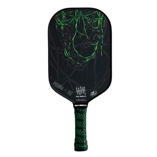 Wild Monkeys Prima 3K Midweight (8.2 oz) Carbon Fiber Pickleball Paddle with 15 mm Honeycomb core