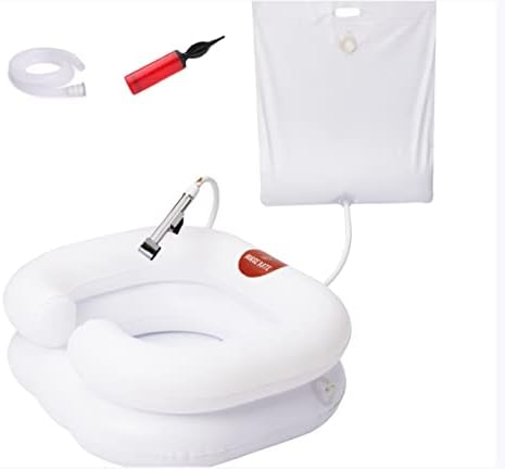 NURSE KATE Portable Shampoo Bowl-Inflatable Hair Washing Basin for Bedridden and Locs Wash Station. Portable Hair Washing Sink Helps Disabled, Injured, Post Surgery or Weak in Comfort of Their Own Bed