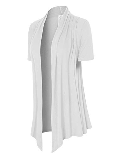 Image of MixMatchy Women's Lightweight Short Sleeve Draped Open Front Cardigan Vest
