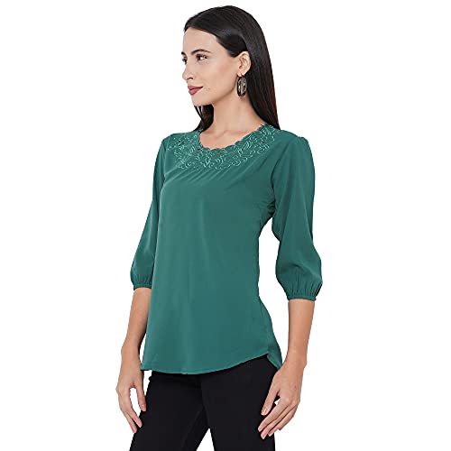 Image of GO-4 IT Women's Top with Cutwork Embroidery in Neck