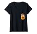 Damen Halloween Pocket Englisches Spielzeug Spaniel Scary Jack O Laterne T-Shirt mit V-Ausschnitt