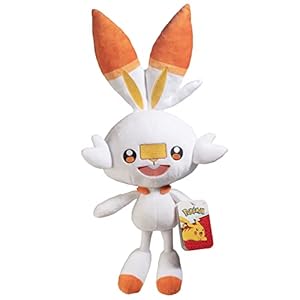 Pokemon 12″ Large Scorbunny Plush – Sword and Shield Starter Figure – Officially Licensed – Authentic Soft Bunny Stuffed Animal Toy – Gift for Kids, Boys, Girls – 2+