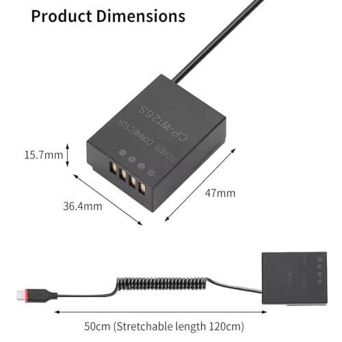 Image of KingMa NP-W126 USB-Type-C Coupler (Only for PD Powerbank Type C Output minimum18W 2Amp) Dummy Battery TC Power Supply Kit Compatible with Fuji X-T2 X-T3 X-T10 X-T30 X-T20 XT100 Live Video Vlog