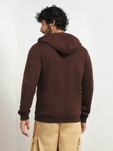 Image of Nobero Classic Zipper Hoodie for Men | Zip Up Hoodies for Men | Regular Fit | Full Zip Closure | Drawstring Hood | Zipped Hooded Sweatshirt | Cotton Rich Zipper Fleece Hoodie