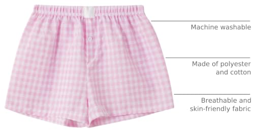 Image of Women Y2k Pajamas Shorts Micro Button Boxers Elastic Waist Cute Pj Bottoms Summer Plaid Lounge Short