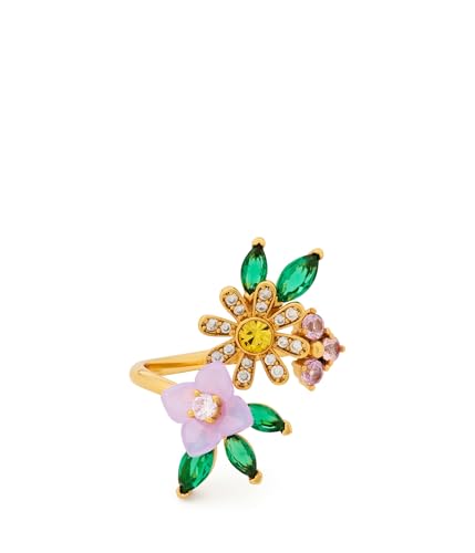 Bague enveloppante Kate Spade Bursting Blooms en métal plaqué et oxydes de zirconium