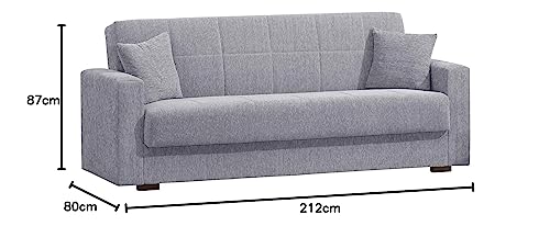 Dmora Divano Letto 3 posti con Contenitore, 212 x