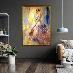 Tableau sur toile violoniste 60x80 cm décoration murale musique cadre intérieur