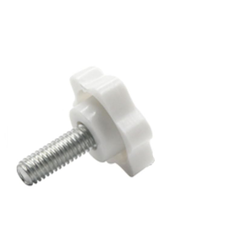 M4 Thumb Screw Torx Plastic Bolts Plum blossom Screws 25mm Head diameter White - (Size: M4x12mm(6pcs))