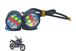 Multi Colour 6 Led Strobe Light for Bike | Warning Emergency Police Light | Motorcycle Strobe Light | Compatible with Bajaj Pulsar NS 160