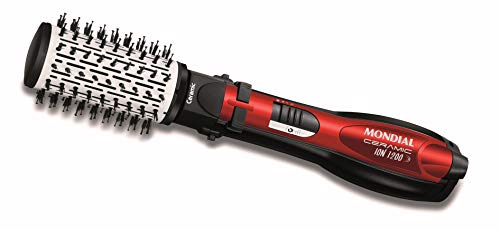 Escova Rotativa Ceramic Ion 1200W, Mondial, ER-05, Preto/Vermelho