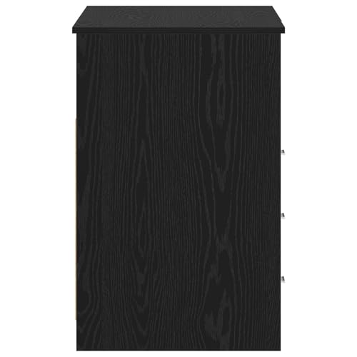 Table secrétaire en bois d'ingénierie chêne noir robuste 140 cm
