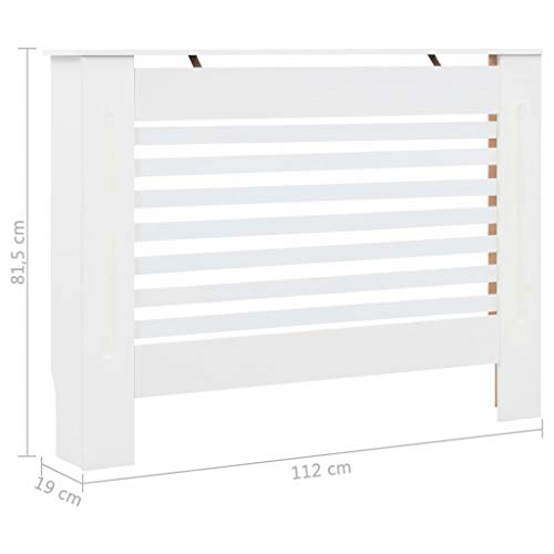 INLIFE Radiator Cover,MDF Heating Cover Cabinet with Matt Finished Slatted Design and Smooth Top,Heating Cabinet for Home and Office 44.1\"x7.5\"x32.1\" slatted - Thumbnail 7