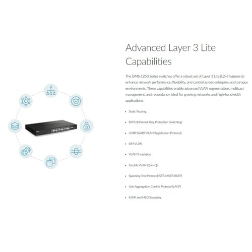 Image of D-Link 18-Port Multi-Gigabit Smart Managed PoE Switch with 2 10G SFP+ & 16 2.5G PoE Ports 370 W Power Budget 90W per Port (DMS-1250-18P)
