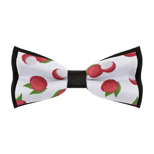 JYYAU Fruit of Lychee Pattern Bow Tie Adjustable Necktie For Men Business Fashion Pre-tied Tie Neckwear Novelty Accessory For Weddings Party Festival
