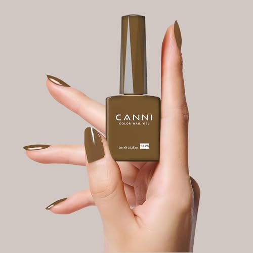 Image of CANNI Brown Gel Nail Polish, 1Pcs Brown Gel Polish Color Nail Polish High Gloss Soak Off U V Nail Manicure Salon DIY