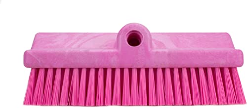 Image of SPARTA 40423EC26 Plastic Floor Scrub Brush, Wall Brush, Equipment Brush With Nonabsorbent Bristles For Industrial Kitchens, Hospitals, Commercial Cleaning, 10 Inches, Pink